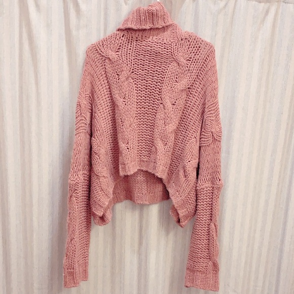 FAVLUX Sweaters - Cropped chunky knit sweater• ballerina deep pink•